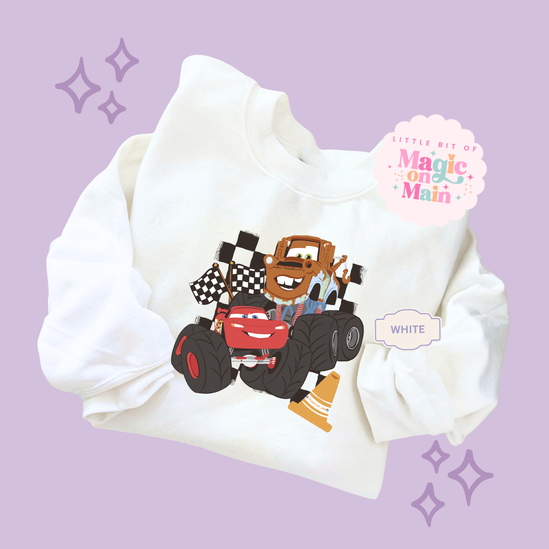 PRINTED CAR FRIENDS - ADULT SWEATSHIRT