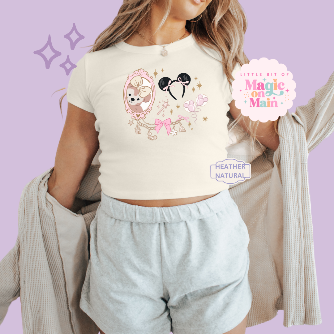 PRINTED PARK GIRLIE - WOMENS CROPPED RIBBED BABY TEE