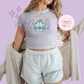 PRINTED 626 PUMPKIN - WOMENS CROPPED RIBBED BABY TEE