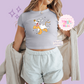 PRINTED HALLOWEEN PLUTO - WOMENS CROPPED RIBBED BABY TEE