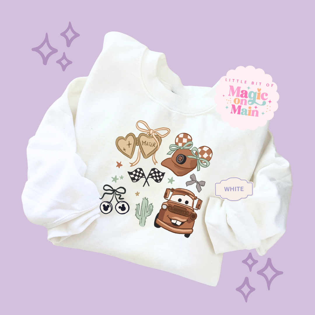 PRINTED BROWN TRUCK ELEMENTS COQUETTE - ADULT SWEATSHIRT