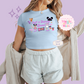 PRINTED JUST A GHOUL ELEMENTS - EXCLUSIVE TO MoM - WOMENS CROPPED RIBBED BABY TEE