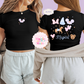PRINTED MAGICAL FRONT AND BACK - EXCLUSIVE TO MoM - WOMENS CROPPED RIBBED BABY TEE