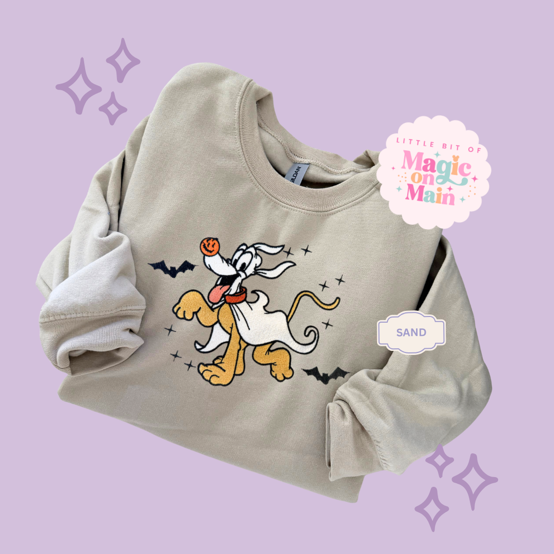 EMBROIDERED GHOST PLUTO - ADULT SWEATSHIRT
