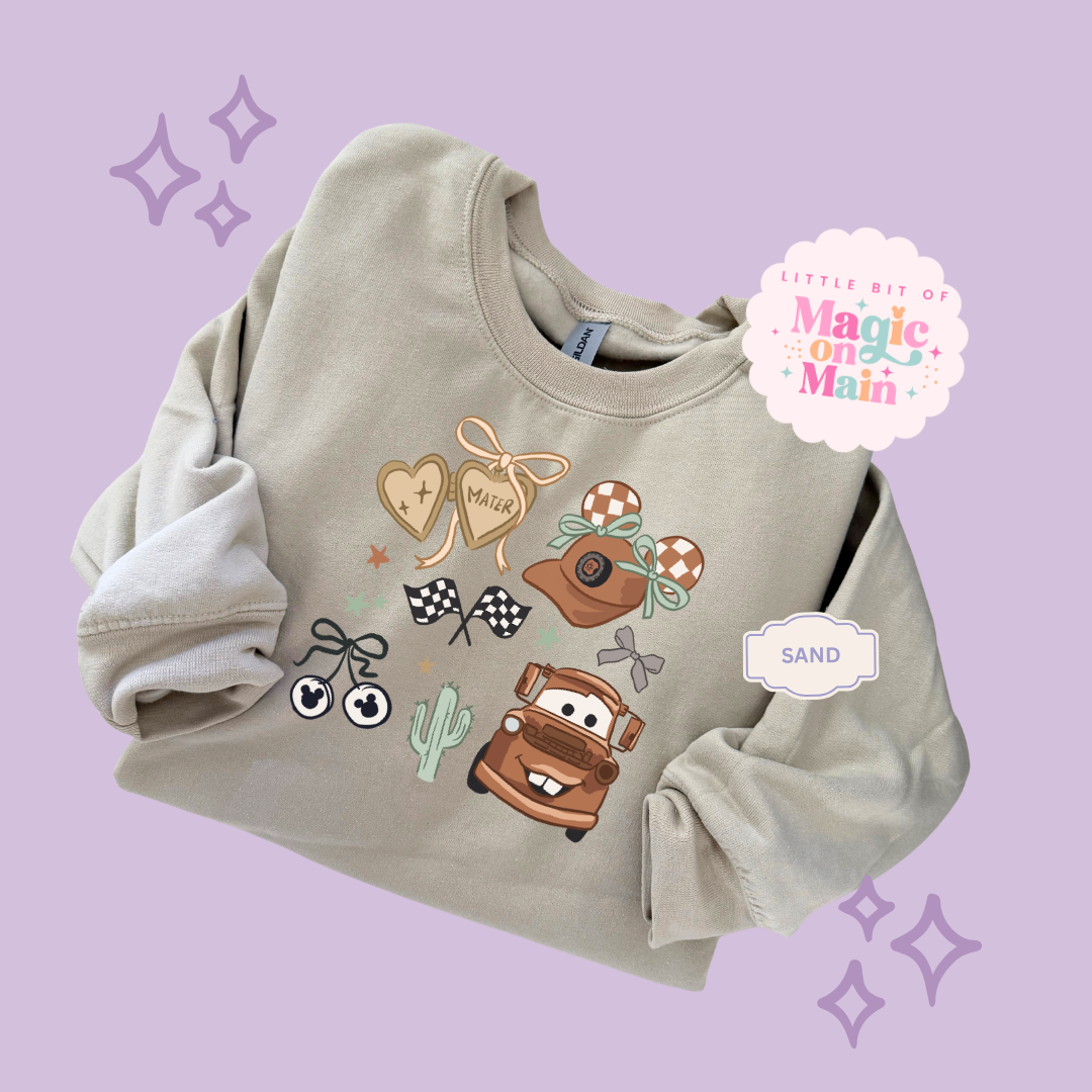 PRINTED BROWN TRUCK ELEMENTS COQUETTE - ADULT SWEATSHIRT