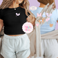 PRINTED MAGICAL FRONT AND BACK - EXCLUSIVE TO MoM - WOMENS CROPPED RIBBED BABY TEE