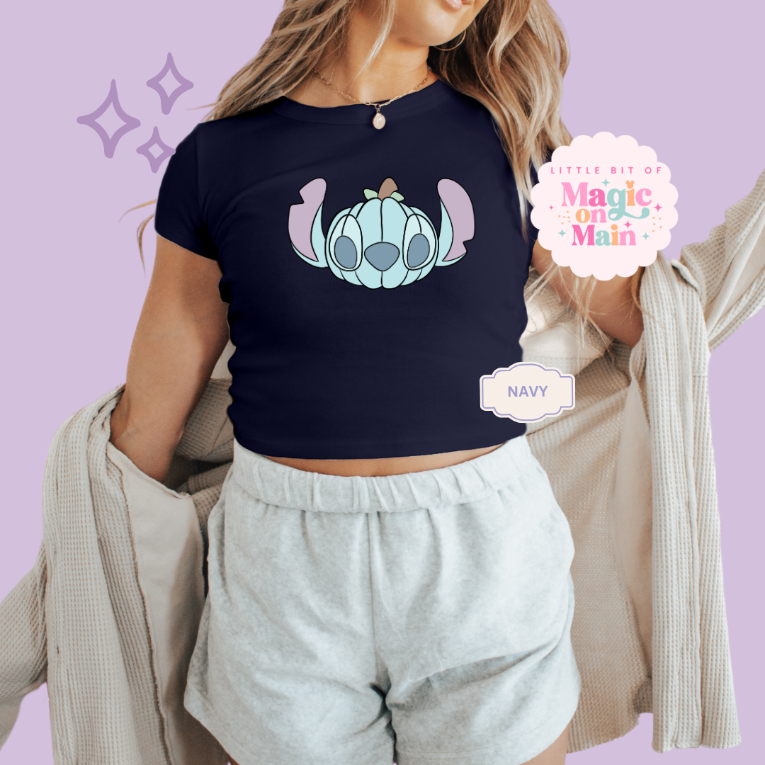 PRINTED 626 PUMPKIN - WOMENS CROPPED RIBBED BABY TEE