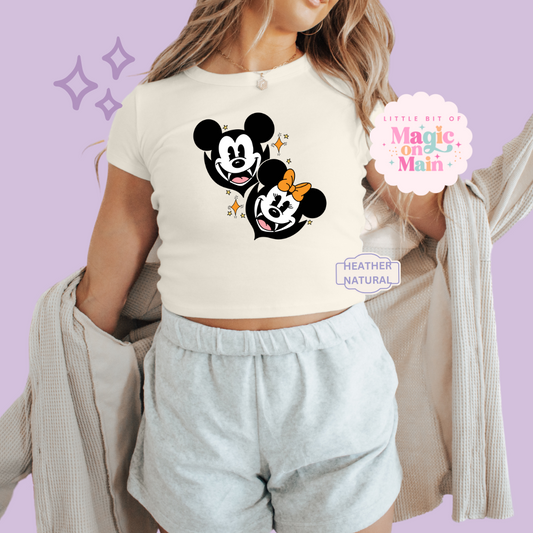 PRINTED VAMPIRES - WOMENS CROPPED RIBBED BABY TEE