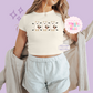 PRINTED SPOOKY POOH BEAR - WOMENS CROPPED RIBBED BABY TEE