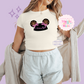 PRINTED HALLOWEEN PARTY HAT - EXCLUSIVE TO MoM - WOMENS CROPPED RIBBED BABY TEE