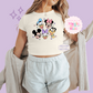 PRINTED MICKEY AND FRIENDS - WOMENS CROPPED RIBBED BABY TEE