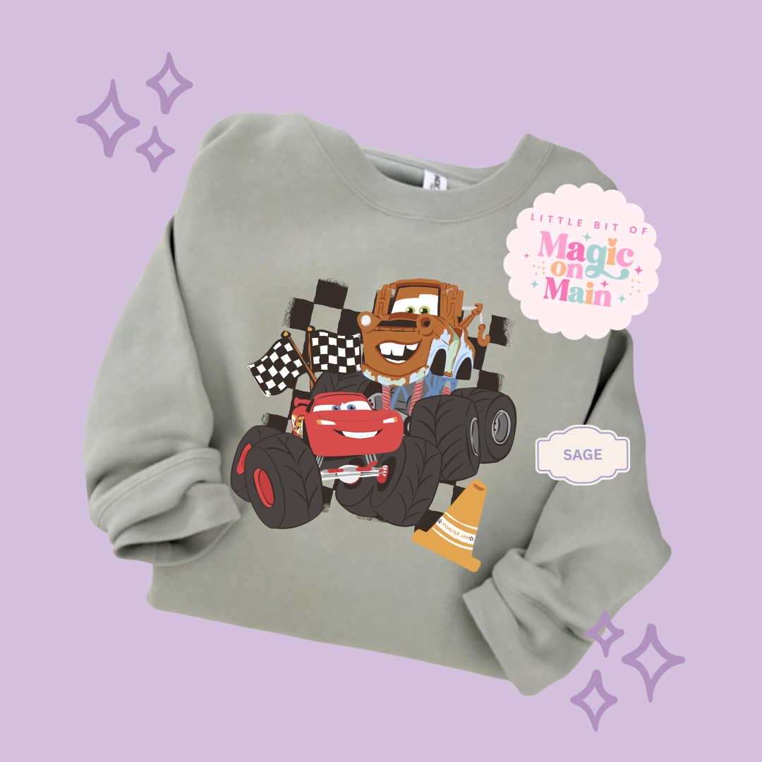 PRINTED CAR FRIENDS - ADULT SWEATSHIRT