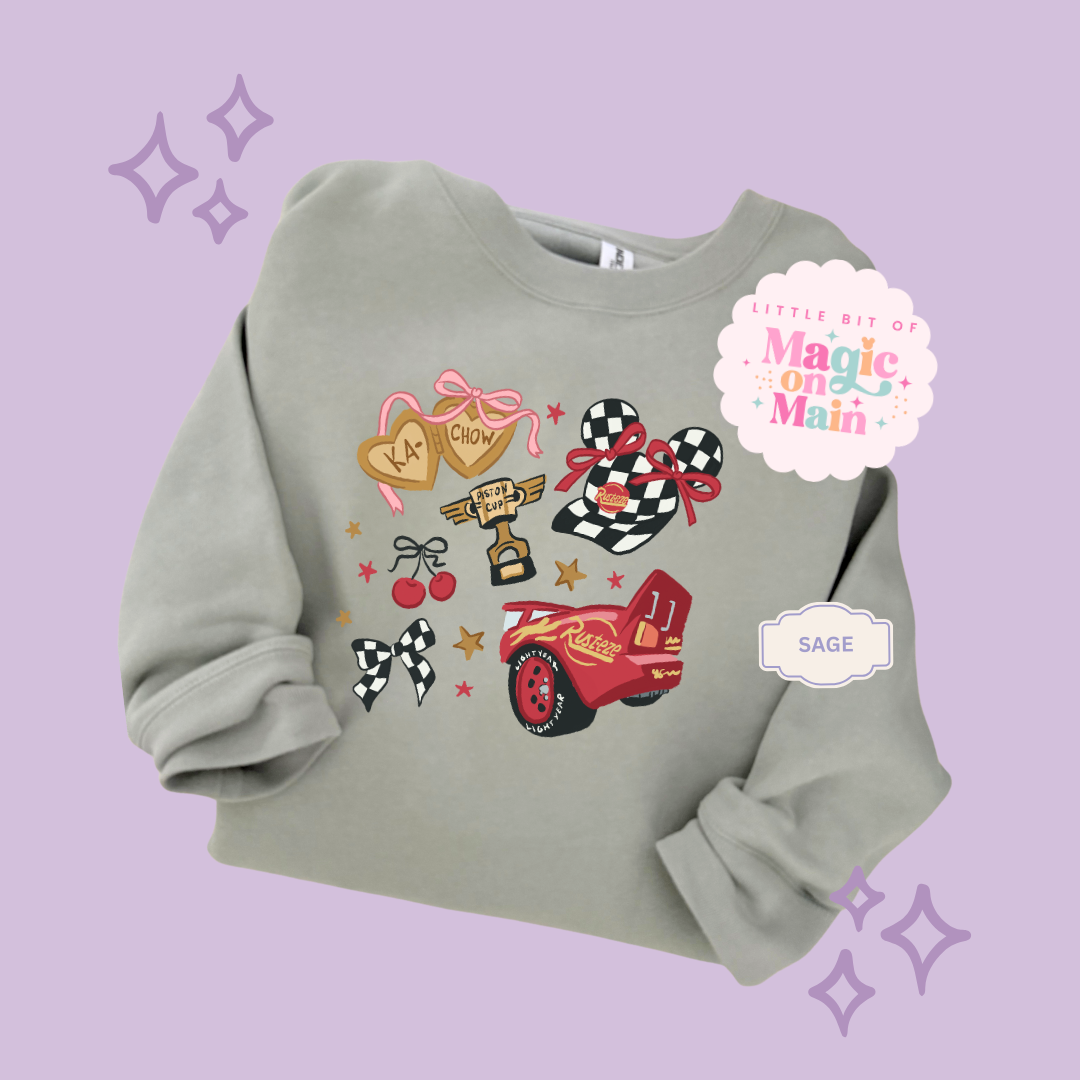 PRINTED RED CAR ELEMENTS COQUETTE - ADULT SWEATSHIRT