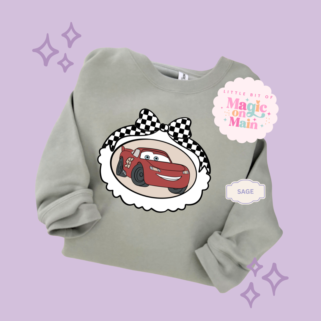 PRINTED RED CAR COQUETTE - ADULT SWEATSHIRT