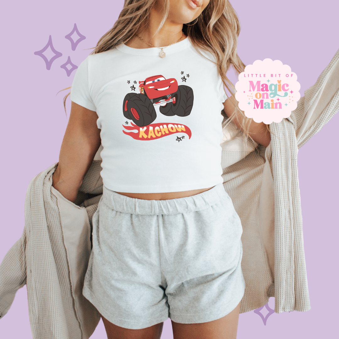 PRINTED KACHOW - WOMENS CROPPED RIBBED BABY TEE