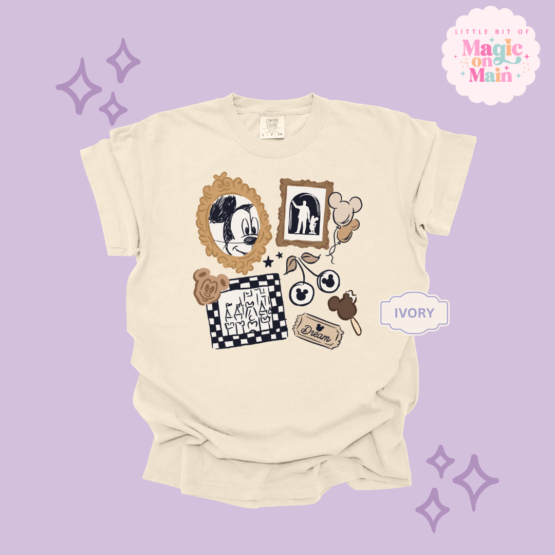 PRINTED NEUTRAL MICKEY - ADULT T-SHIRT
