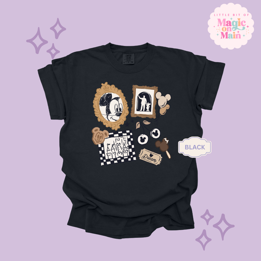 PRINTED NEUTRAL MICKEY - ADULT T-SHIRT