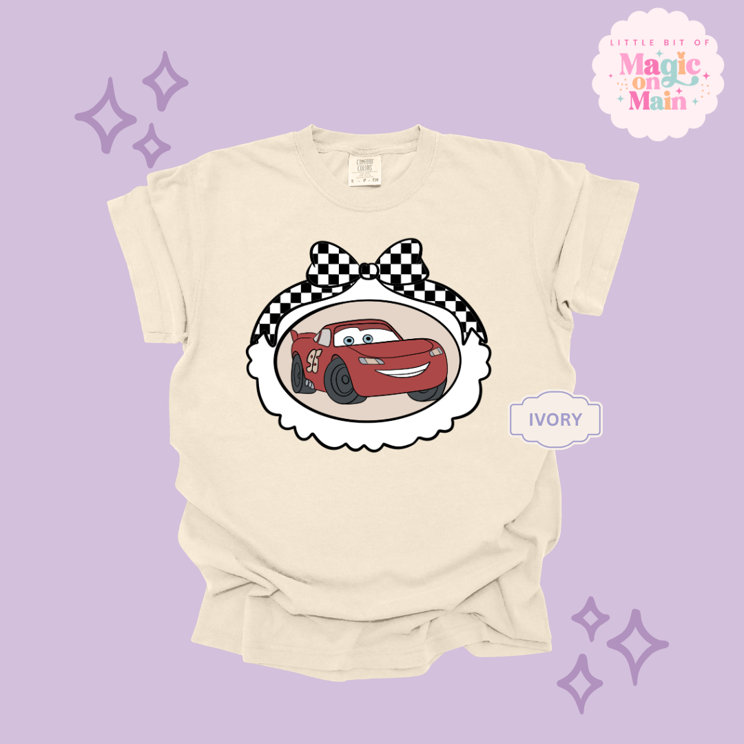 PRINTED RED CAR COQUETTE - ADULT T-SHIRT