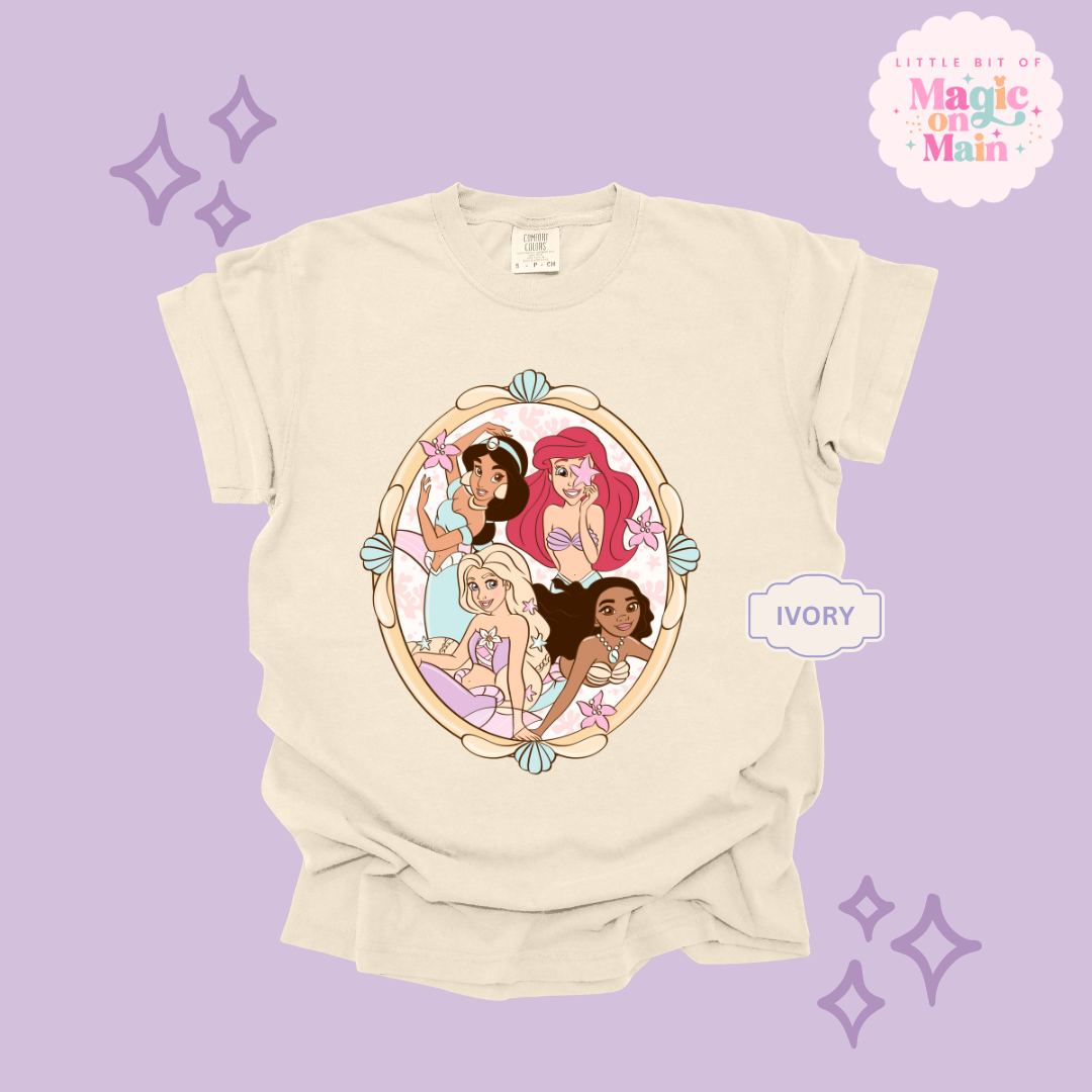 PRINTED MERMAID PRINCESSES - ADULT T-SHIRT