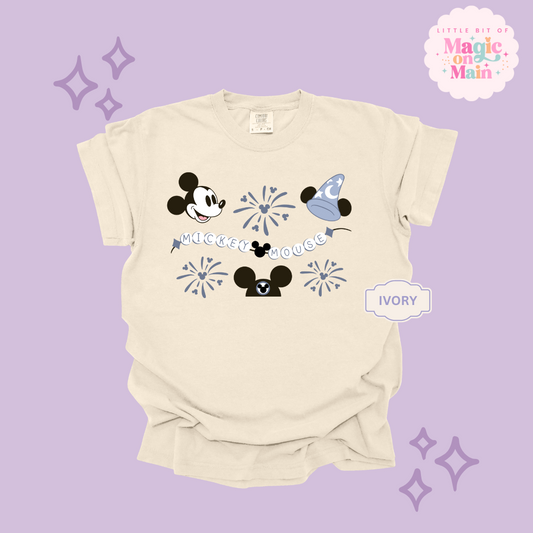 PRINTED BLUE MICKEY - ADULT T-SHIRT