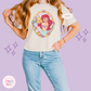 PRINTED MERMAID WITH FISH FRIEND - WOMENS BOXY T-SHIRT
