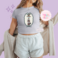 PRINTED LOCK SHOCK BARREL - WOMENS CROPPED RIBBED BABY TEE