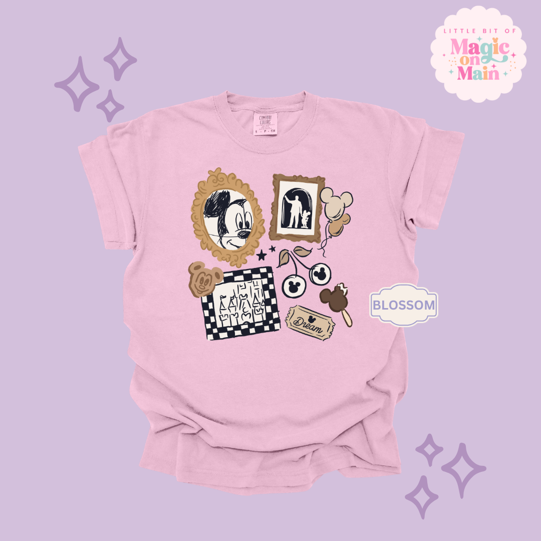 PRINTED NEUTRAL MICKEY - ADULT T-SHIRT