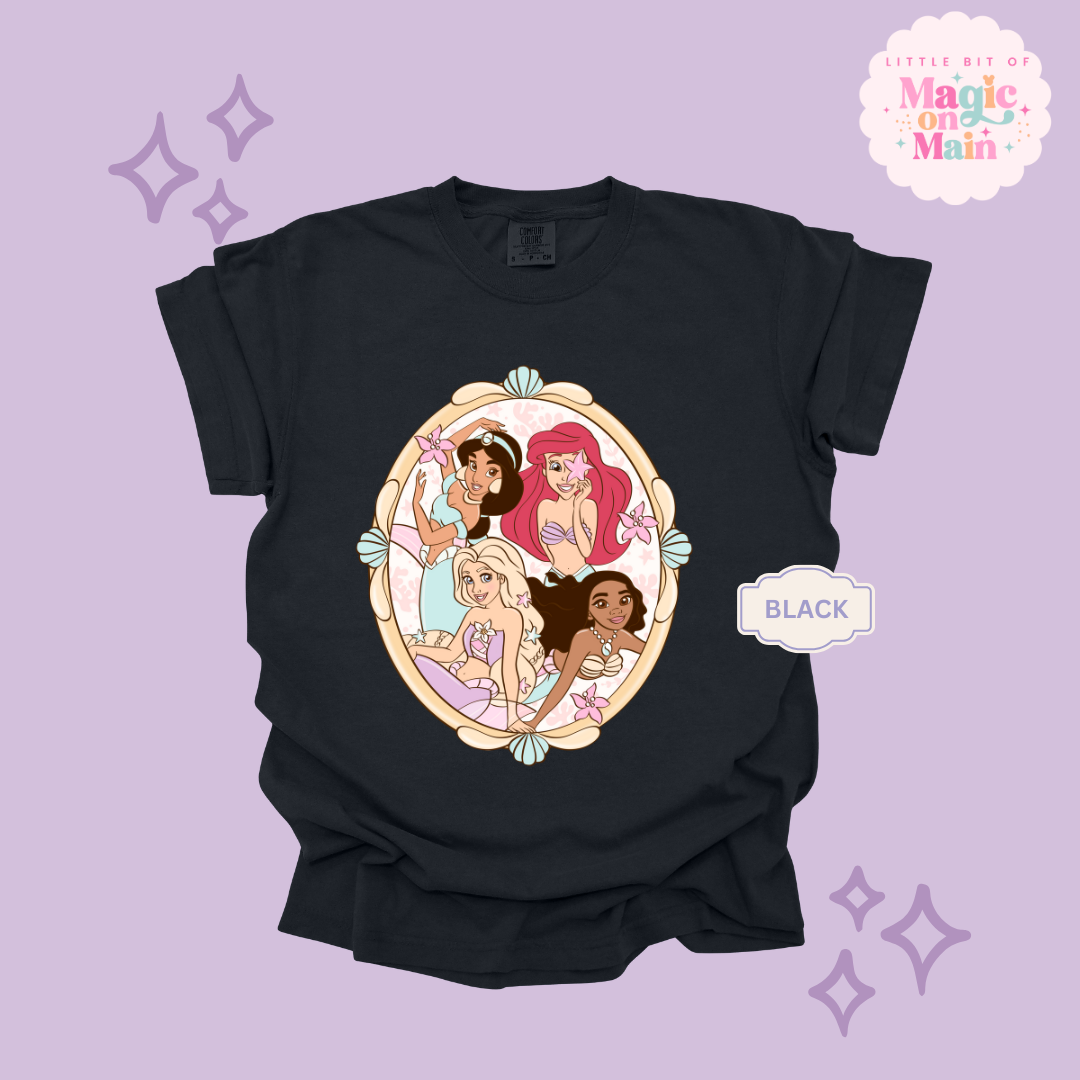 PRINTED MERMAID PRINCESSES - ADULT T-SHIRT