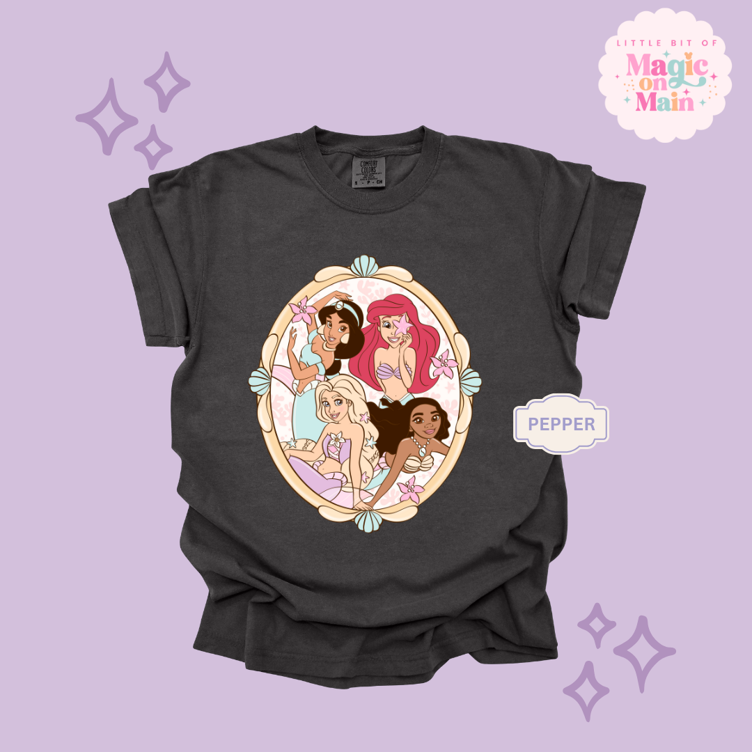 PRINTED MERMAID PRINCESSES - ADULT T-SHIRT