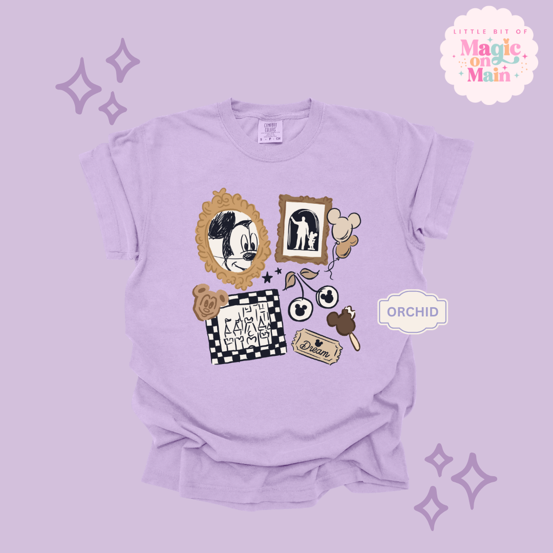 PRINTED NEUTRAL MICKEY - ADULT T-SHIRT