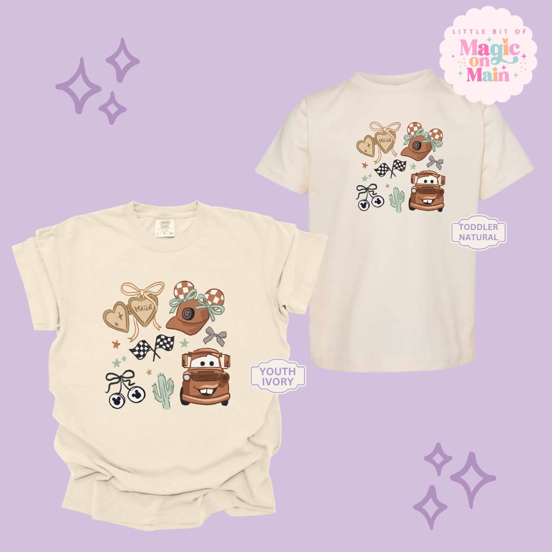 PRINTED BROWN TRUCK COQUETTE - YOUTH/TODDLER