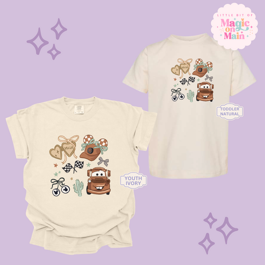 PRINTED BROWN TRUCK COQUETTE - YOUTH/TODDLER