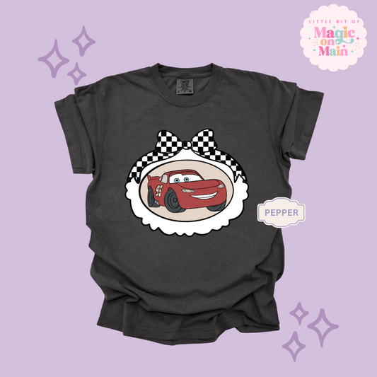 PRINTED RED CAR COQUETTE - ADULT T-SHIRT