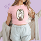 PRINTED OOGIE COQUETTE - WOMENS CROPPED RIBBED BABY TEE