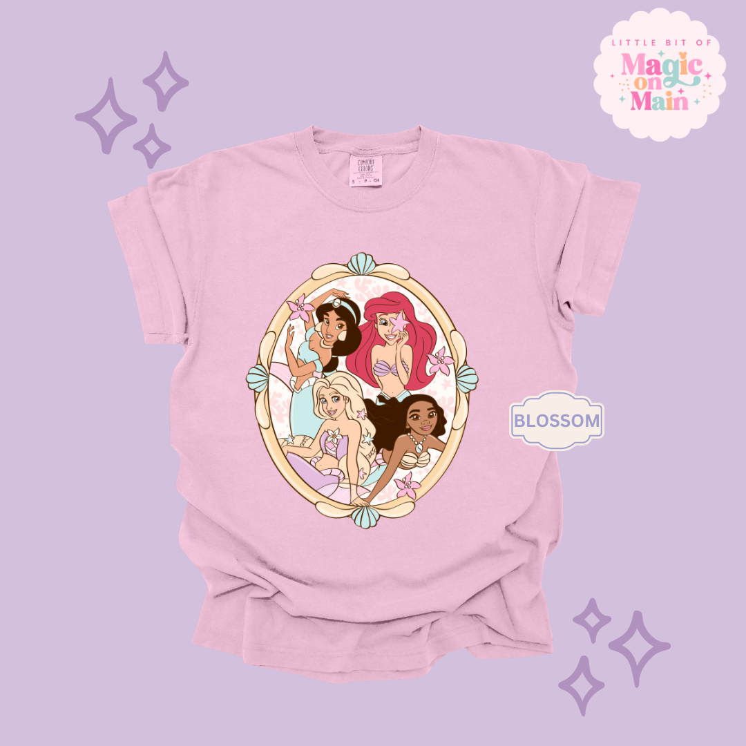 PRINTED MERMAID PRINCESSES - ADULT T-SHIRT