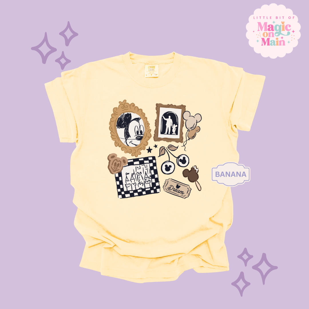 PRINTED NEUTRAL MICKEY - ADULT T-SHIRT