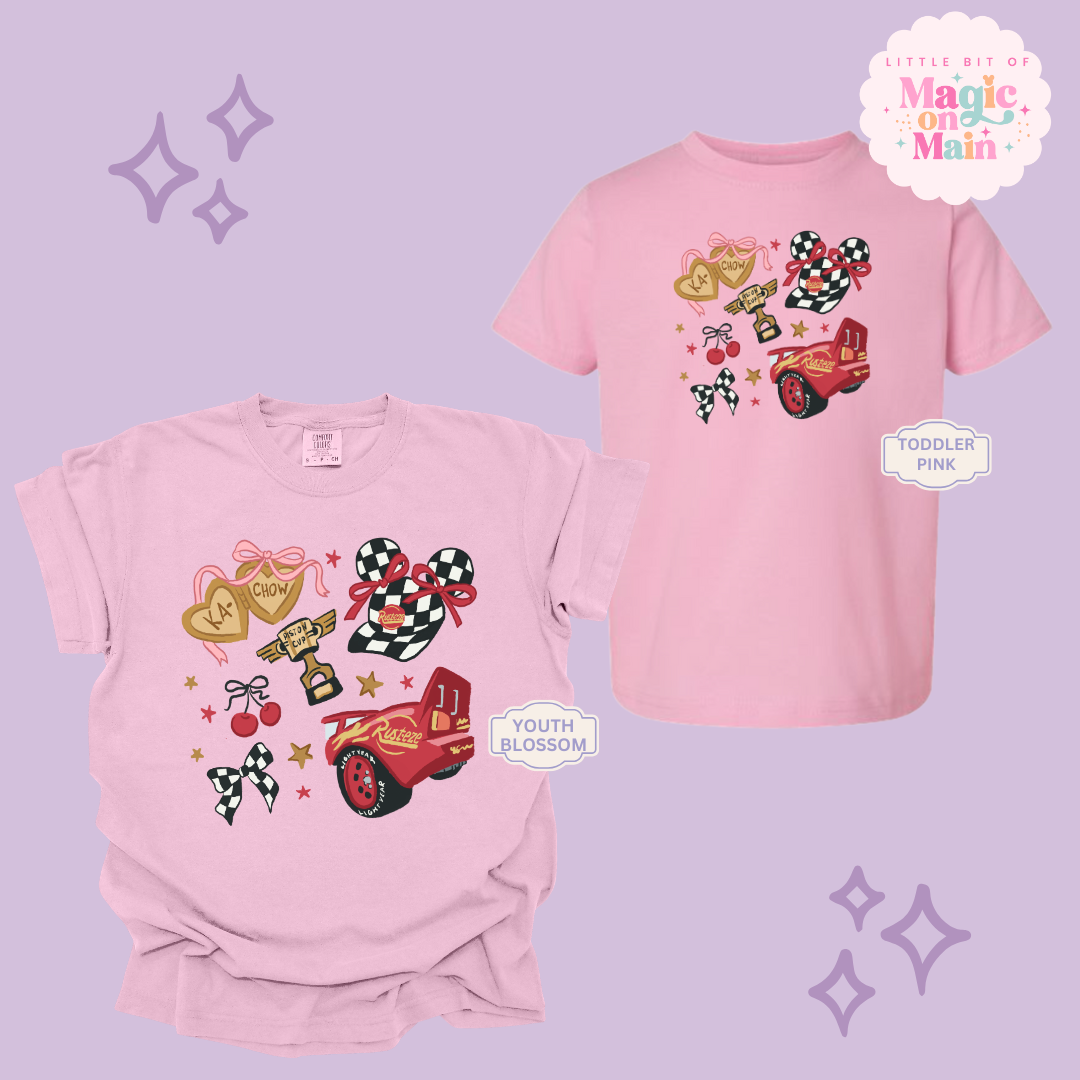 PRINTED RED CAR ELEMENTS COQUETTE - YOUTH/TODDLER