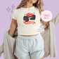 PRINTED KACHOW - WOMENS CROPPED RIBBED BABY TEE