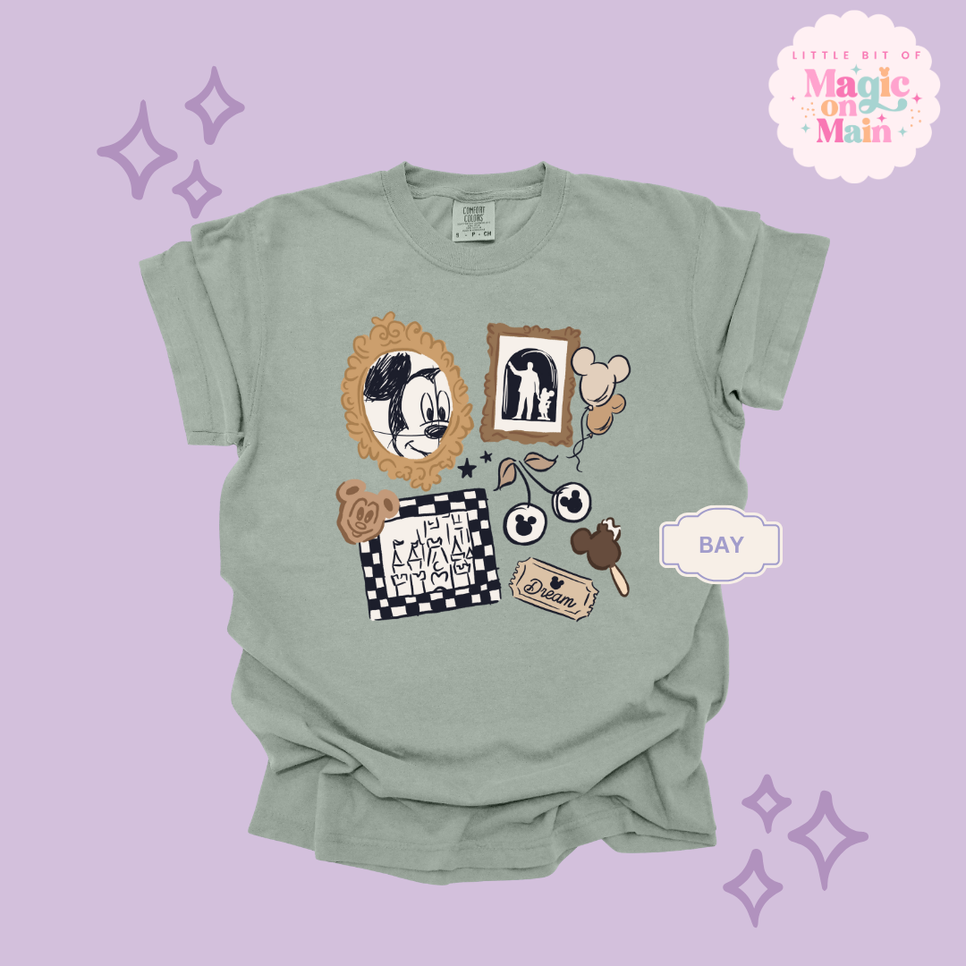 PRINTED NEUTRAL MICKEY - ADULT T-SHIRT