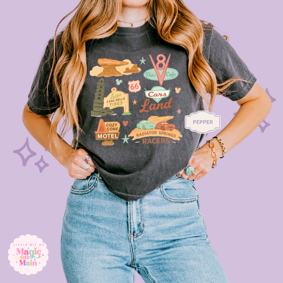 PRINTED CARS ELEMENTS - WOMENS BOXY T-SHIRT