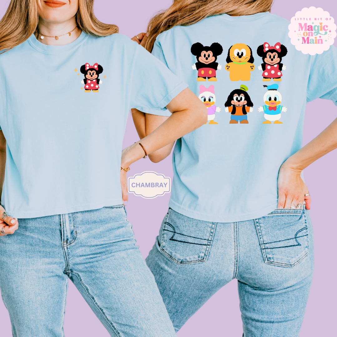 STUFFED CHARACTERS FRONT AND BACK PRINT - MINNIE - WOMENS BOXY T-SHIRT