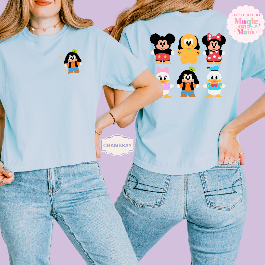 STUFFED CHARACTERS FRONT AND BACK PRINT - GOOFY - WOMENS BOXY T-SHIRT