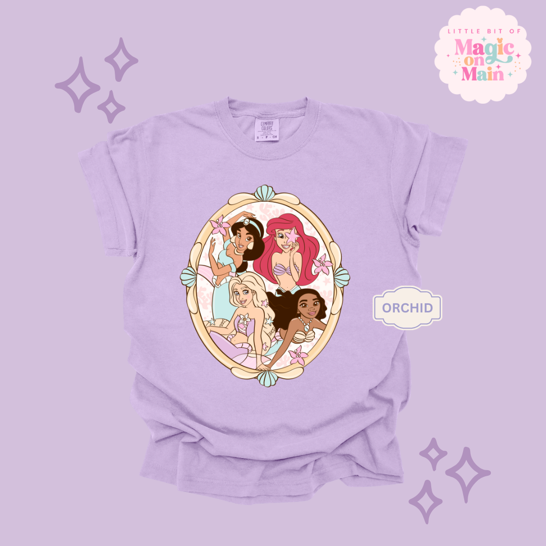 PRINTED MERMAID PRINCESSES - ADULT T-SHIRT