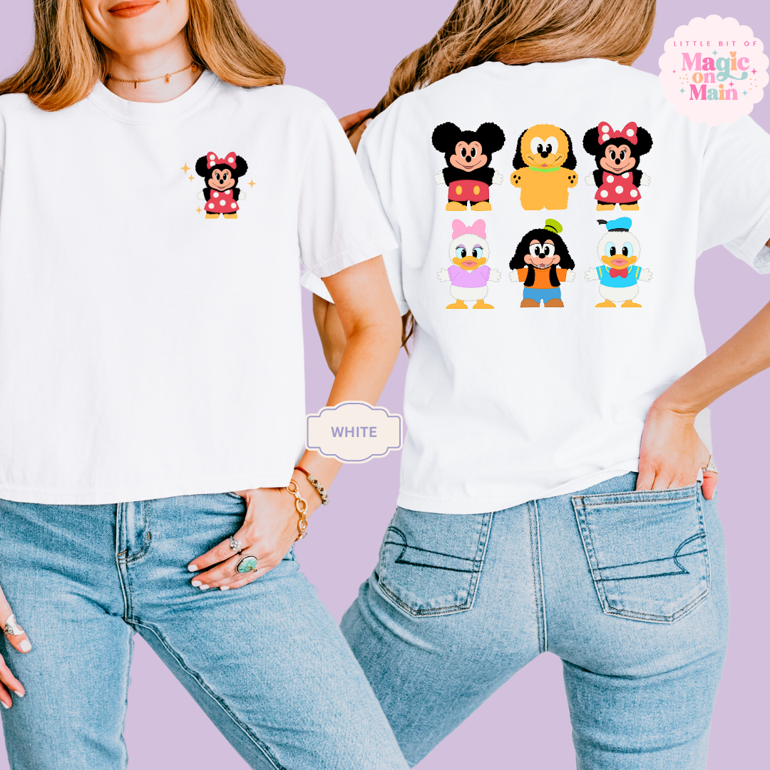 STUFFED CHARACTERS FRONT AND BACK PRINT - MINNIE - WOMENS BOXY T-SHIRT