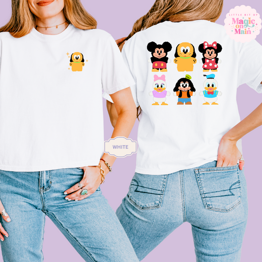 STUFFED CHARACTERS FRONT AND BACK PRINT - PLUTO - WOMENS BOXY T-SHIRT