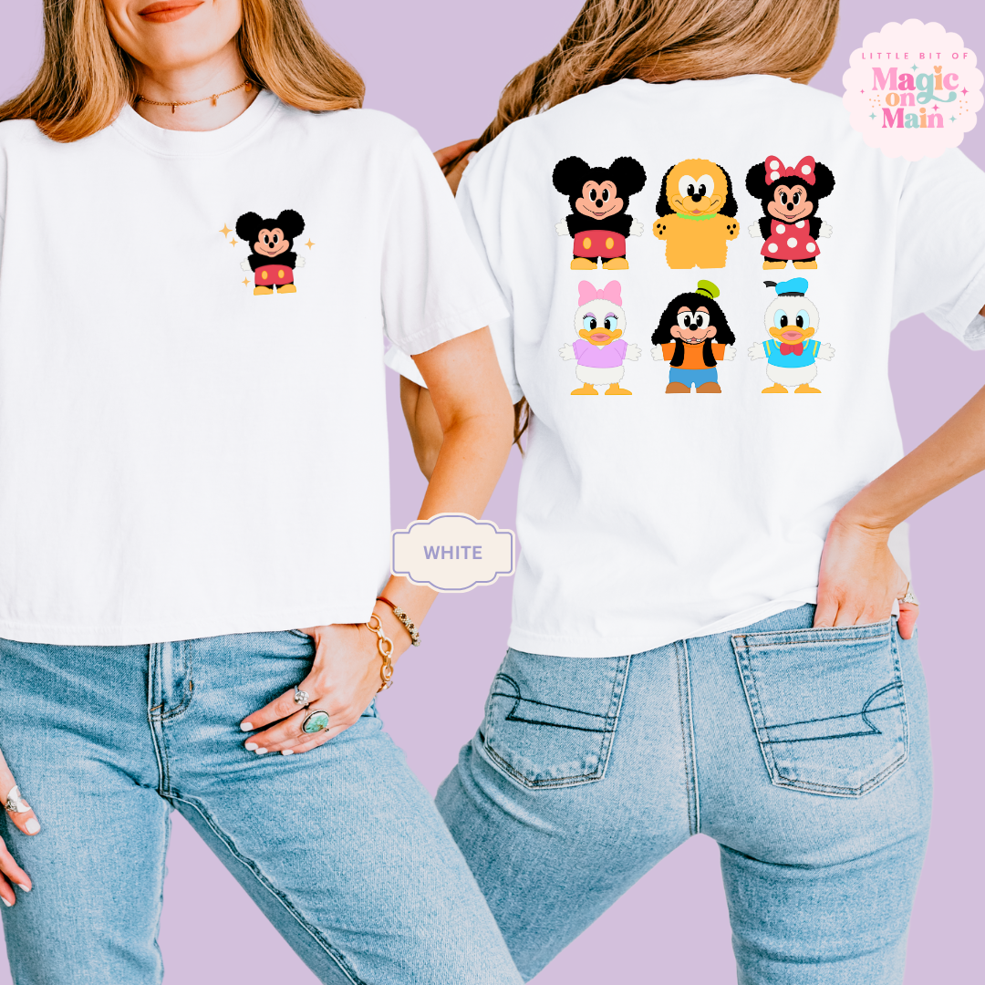 STUFFED CHARACTERS FRONT AND BACK PRINT - MICKEY - WOMENS BOXY T-SHIRT