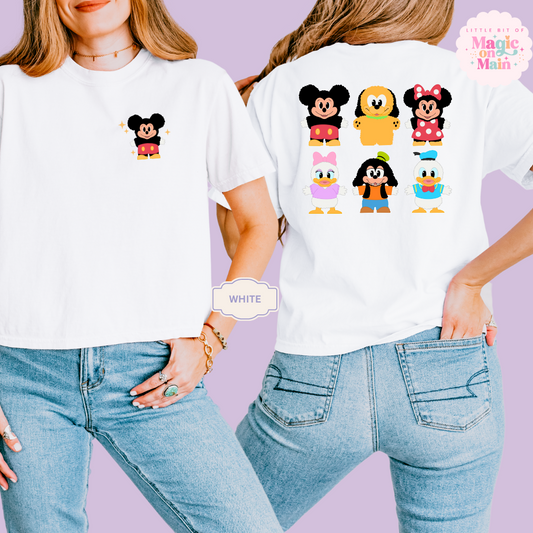 STUFFED CHARACTERS FRONT AND BACK PRINT - MICKEY - WOMENS BOXY T-SHIRT