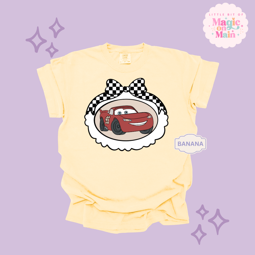 PRINTED RED CAR COQUETTE - ADULT T-SHIRT