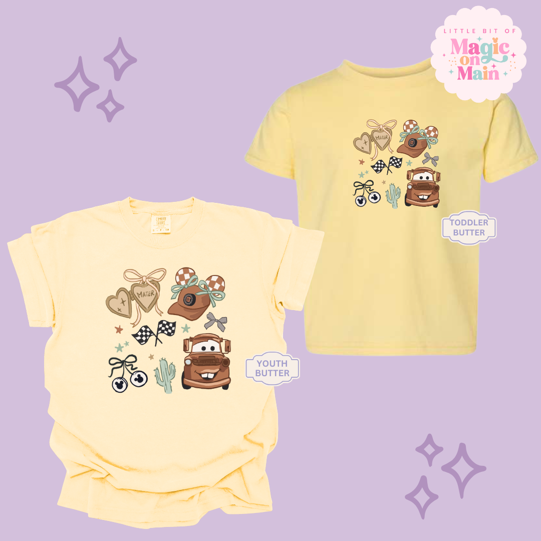 PRINTED BROWN TRUCK COQUETTE - YOUTH/TODDLER