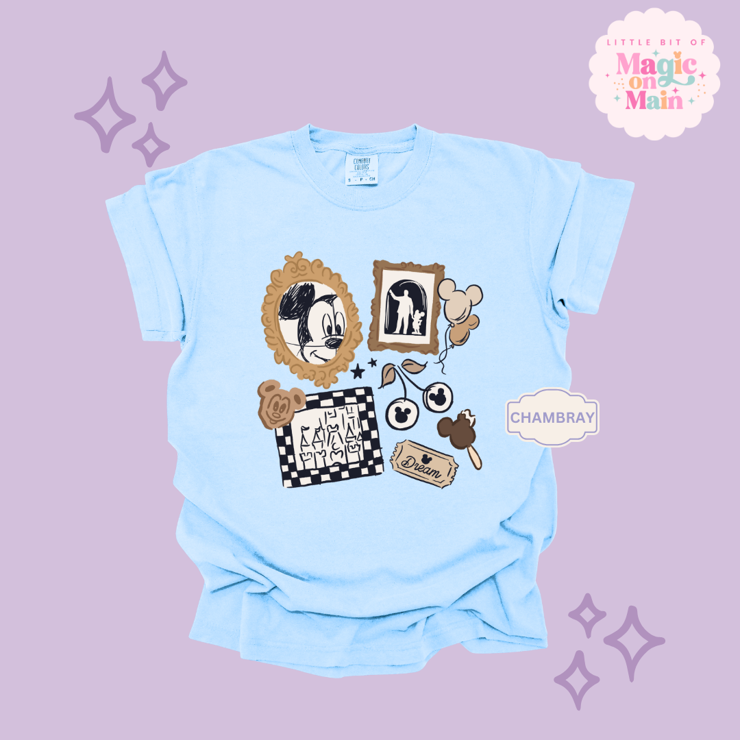 PRINTED NEUTRAL MICKEY - ADULT T-SHIRT